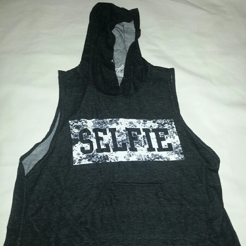 Womens tank top selfie tee blouse hooded